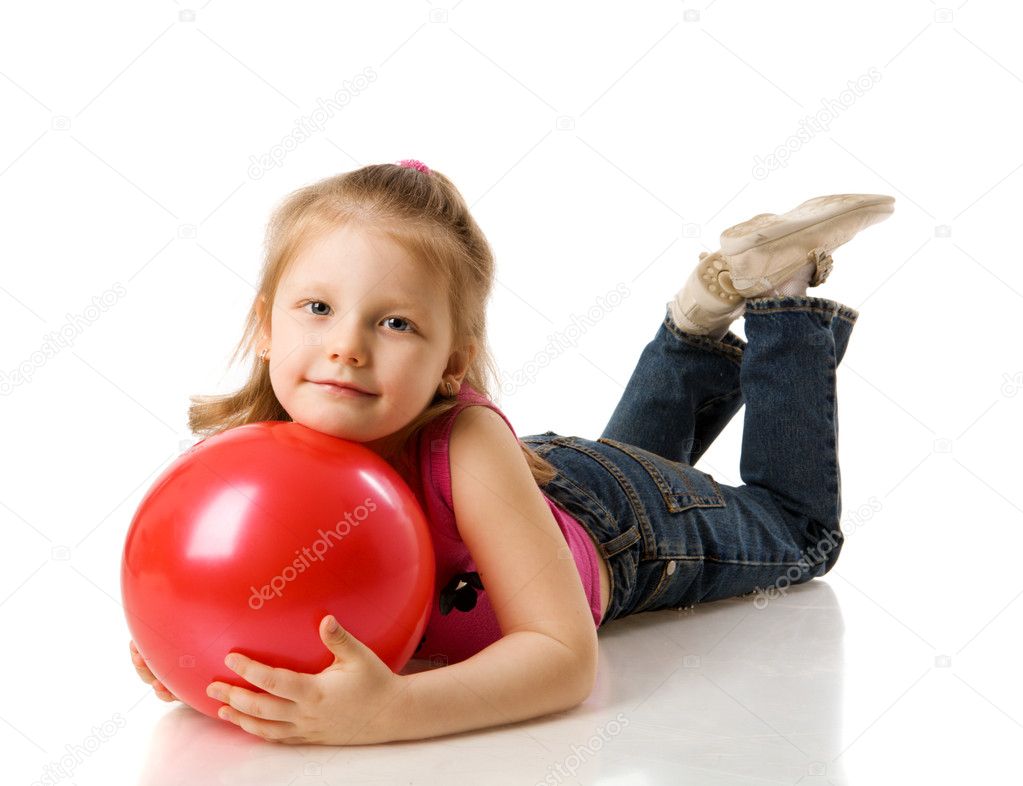 Girl holding ball