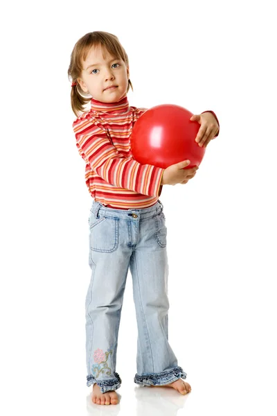 Κορίτσι εκμετάλλευση μπάλα — Φωτογραφία Αρχείου