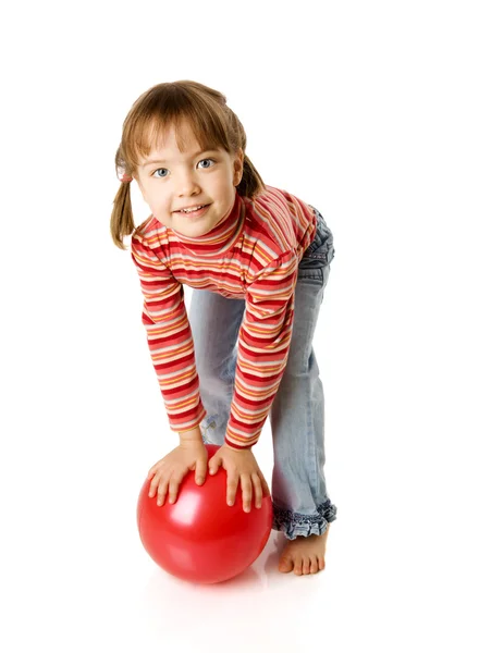 Girl holding ball — Stock Photo, Image
