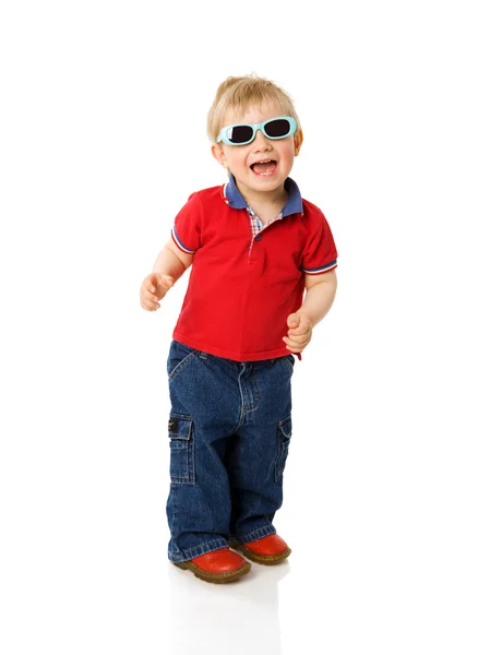 선글라스를 착용 하는 소년 — 스톡 사진