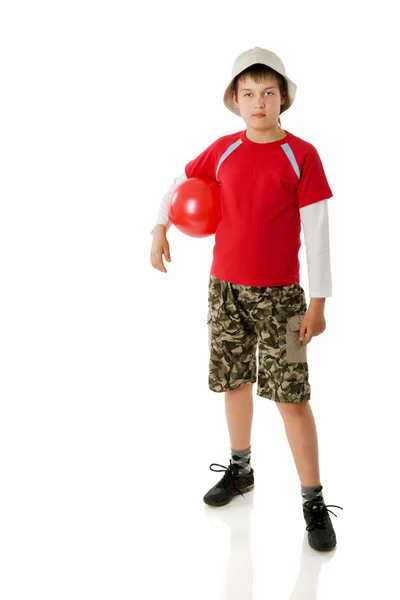 Çocuk holding topu — Stok fotoğraf