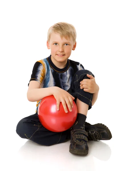 Chlapec držení míče — Stock fotografie