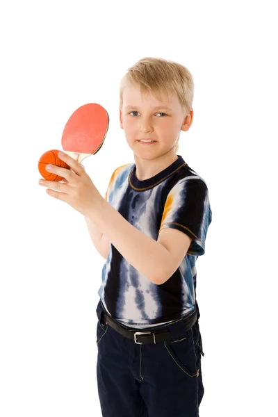 Мальчик держит мяч — стоковое фото