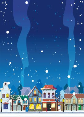 WInter in the Little Town clipart