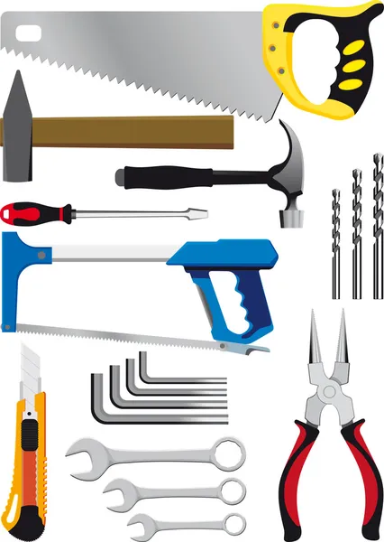 Diferentes herramientas de mano — Vector de stock