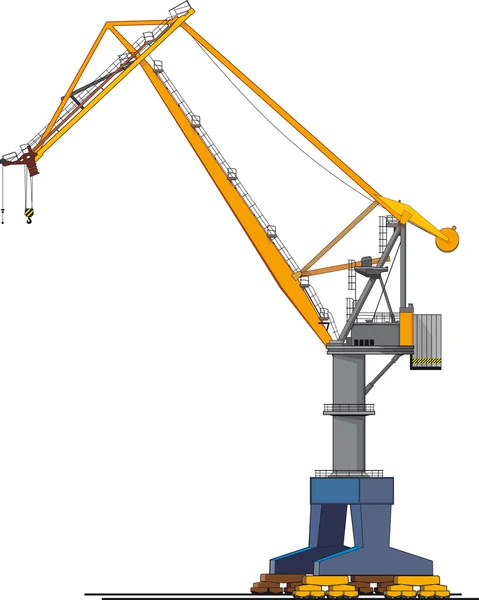 Big shipyard crane — Stock Vector