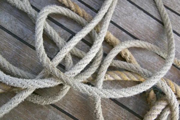Ropes on a deck — Stock Photo, Image