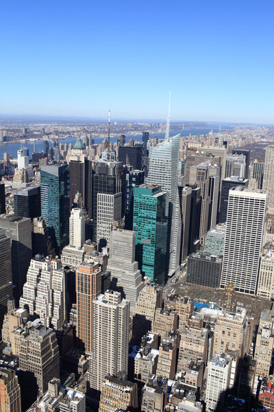 View of Manhattan, New york city in spring