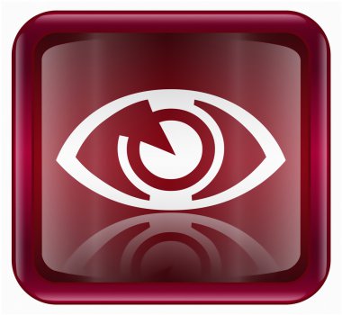 Eye icon dark red, isolated on white background. clipart