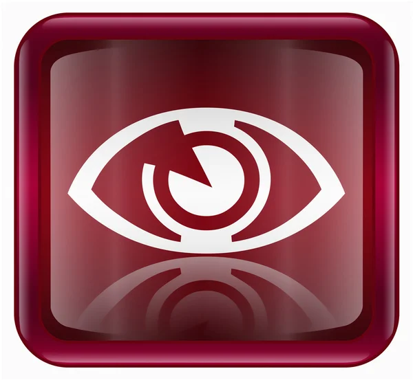 Icona dell'occhio rosso scuro, isolato su sfondo bianco . — Vettoriale Stock