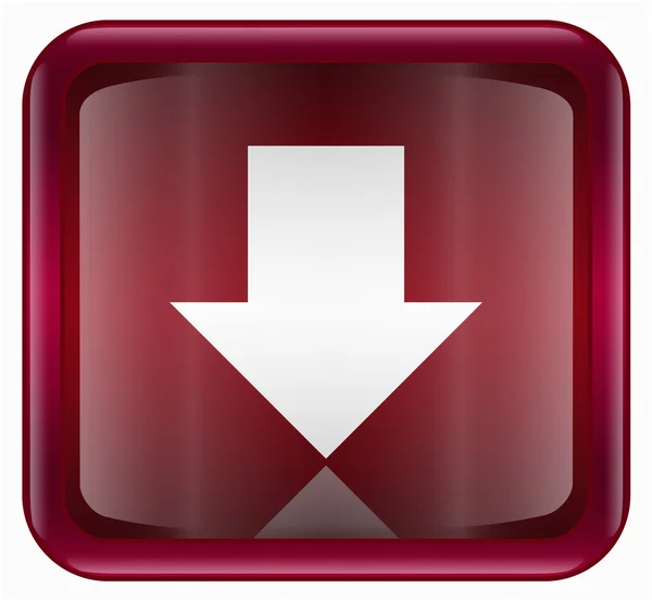 Icône flèche vers le bas rouge, isolé sur fond blanc — Image vectorielle