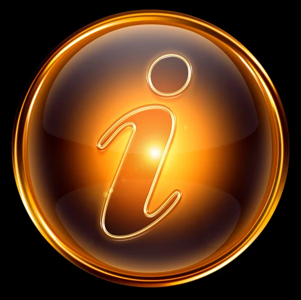 Information icon gold, isolated on white background — Stock Photo, Image