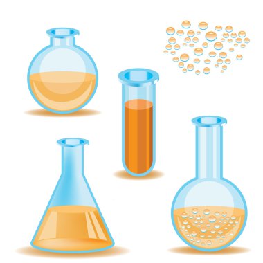 Laboratory bottles - vector