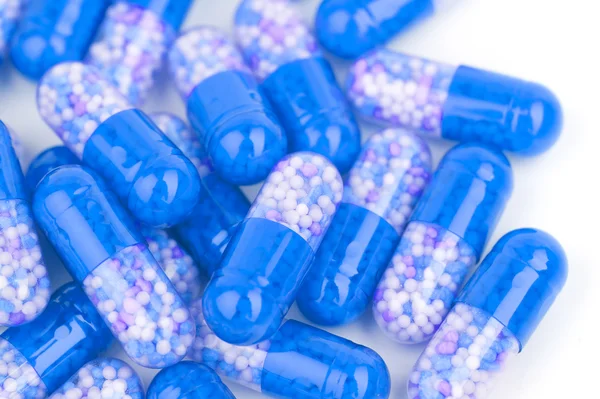 Píldoras azules macro — Foto de Stock