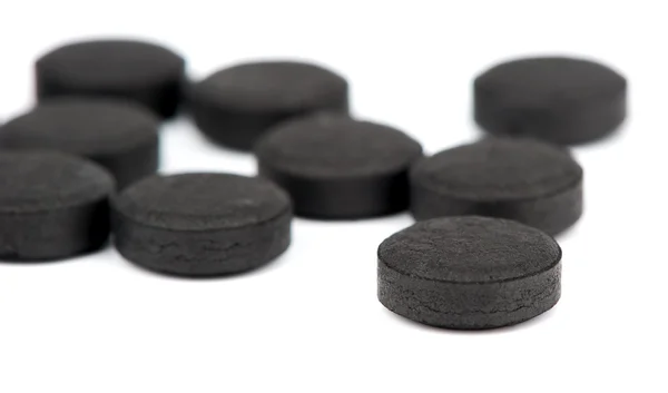 Medical Tablet activated coal — Stock Photo, Image