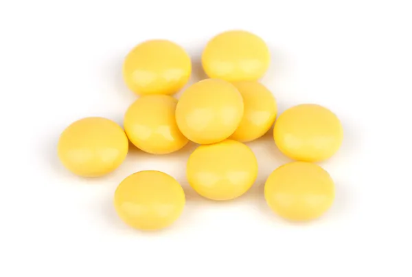Um monte de pílula amarela — Fotografia de Stock