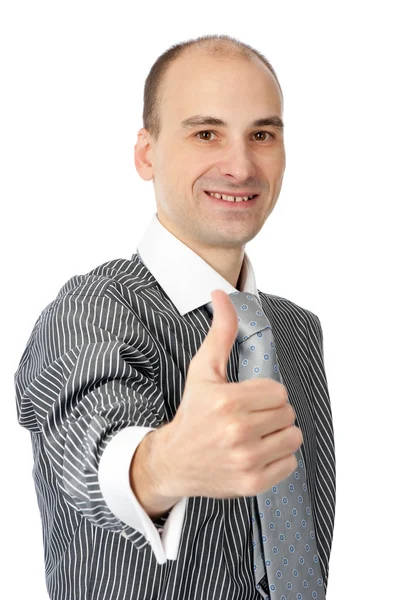 Homem de negócios indo polegares para cima — Fotografia de Stock
