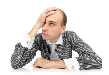 Tired young businessman clipart