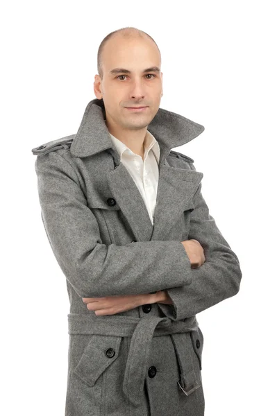 Όμορφος άντρας σε ένα παλτό — Φωτογραφία Αρχείου