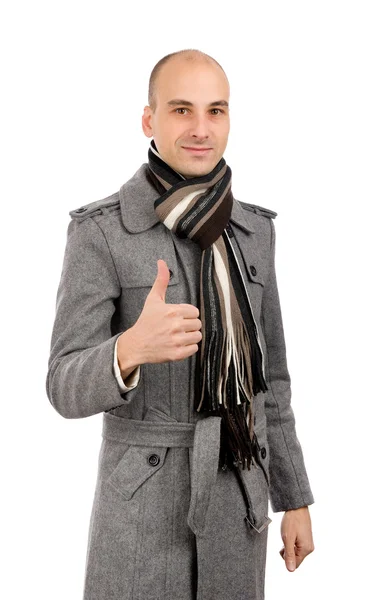 Csinos, fiatal férfi téli ruházat — Stock Fotó