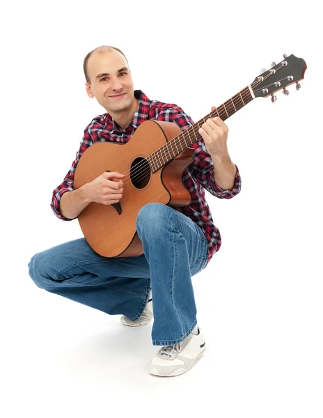 Homem com guitarra — Fotografia de Stock