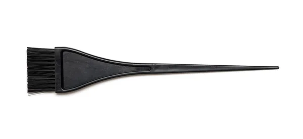 Siyah naylon saç boya fırça üzerinde beyaz izole — Stok fotoğraf
