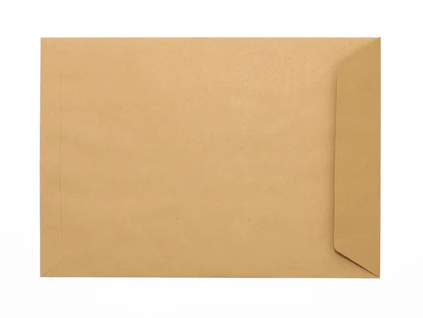 Brown Envelope documento sobre fundo branco — Fotografia de Stock