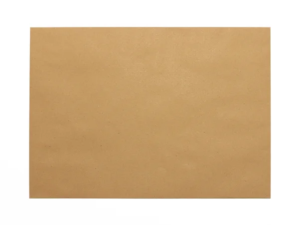 Brązowy dokument dotyczący koperty na białym tle — Zdjęcie stockowe