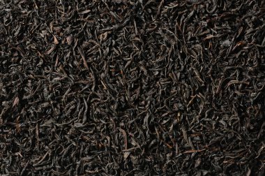 Black tea loose dried tea leaves, marco clipart