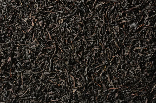 Black tea loose dried tea leaves, marco — Stock Photo, Image