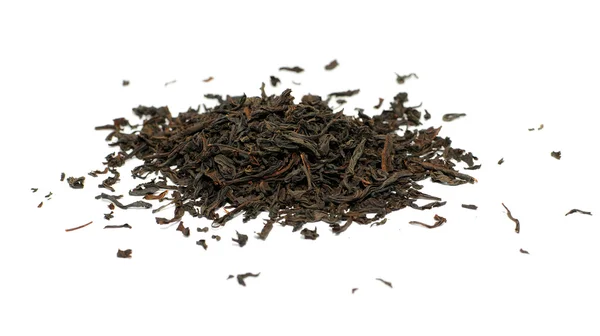 Black tea loose dried tea leaves, isolated — Stock Photo, Image