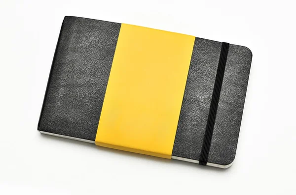 Fekete moleskine notebook — Stock Fotó