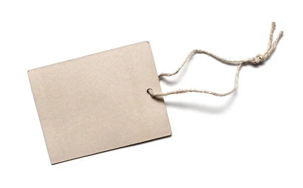 Blank Cardboard Tag Isolated on White — Stock Photo, Image
