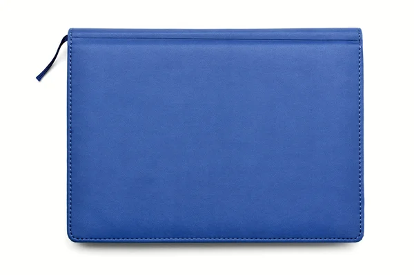 Caderno azul isolado sobre branco — Fotografia de Stock