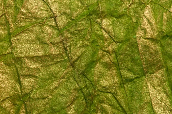 Textura de papel verde esmagado — Fotografia de Stock