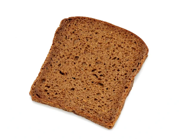 Braune Brotscheibe isoliert auf weißem Hintergrund — Stockfoto