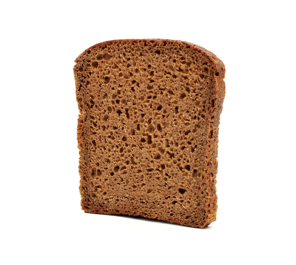 Brunt bröd skiva isolerad på vit bakgrund — Stockfoto