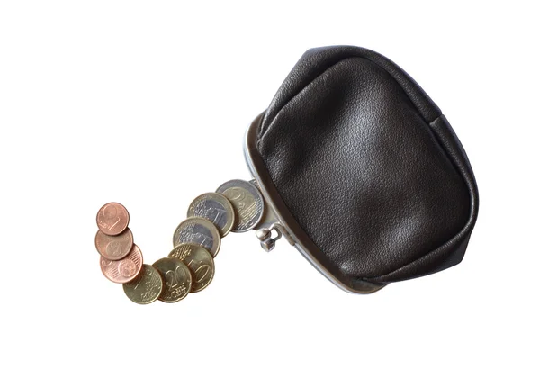 Ändra handväska och mynt — Stockfoto