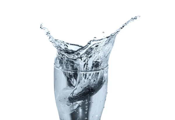 Glas stänk vatten — Stockfoto