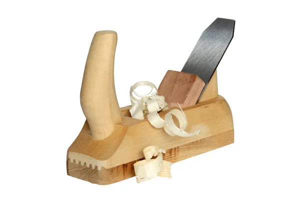 Wood Planer And Shavings — Stock Photo, Image