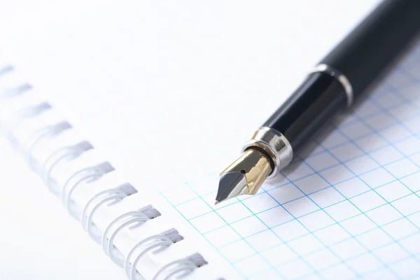 Πένα σε σπειροειδές σημειωματάριο — Φωτογραφία Αρχείου