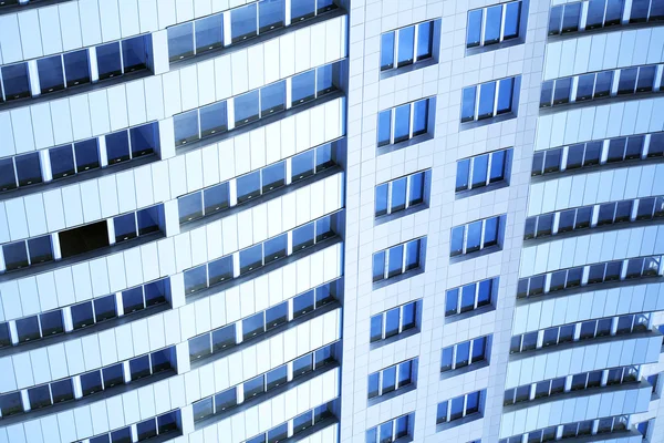 Closeup Modern Building Wall Many Windows — Stock Photo, Image