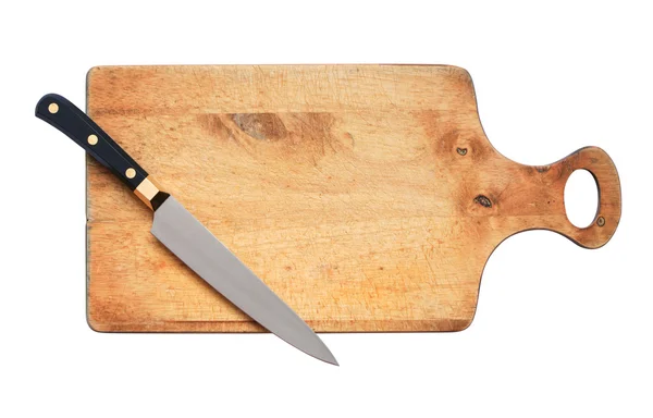 Kökskniv på masonit — Stockfoto