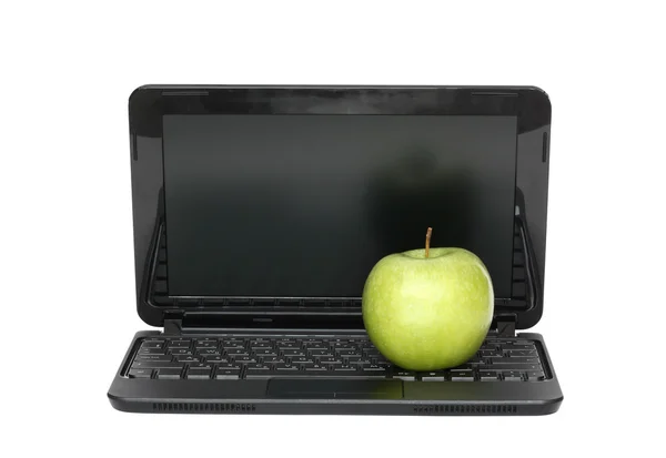 Apple On Laptop — Stock Photo, Image