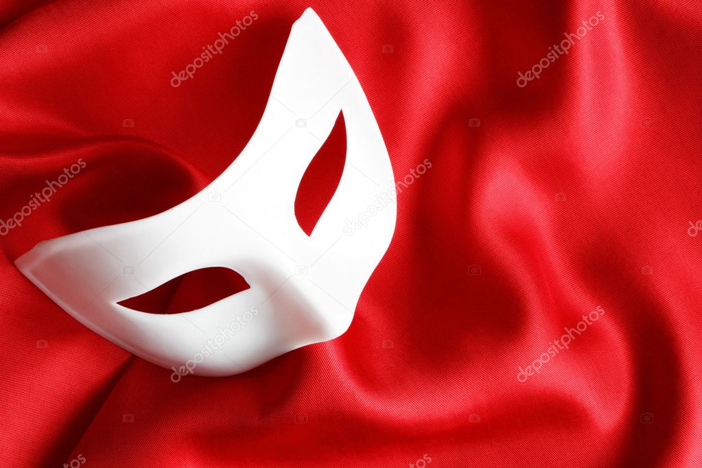 Venetian Mask On Red
