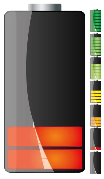 Schwarzer Batteriesatz — Stockvektor
