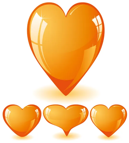 Orange hjärtan — Stock vektor