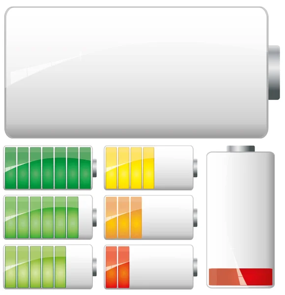 Weißer Batteriesatz — Stockvektor