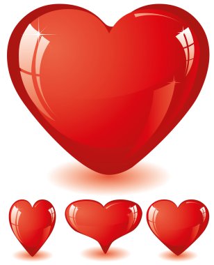 Red glitter hearts clipart