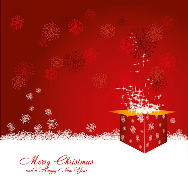 Red Christmas card — Stock Vector